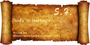 Soós Herbert névjegykártya