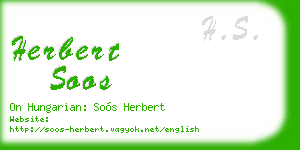 herbert soos business card
